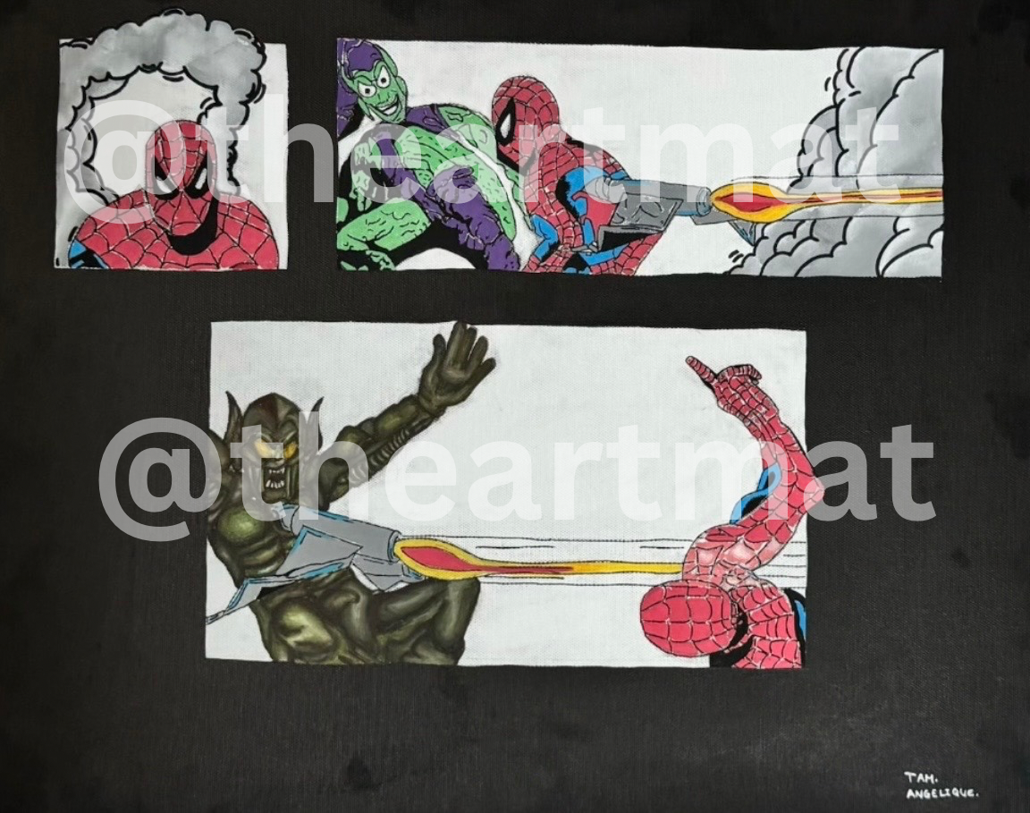 The Green Goblin’s Last Stand - Spiderman: comic style (ORIGINAL PAINTING)