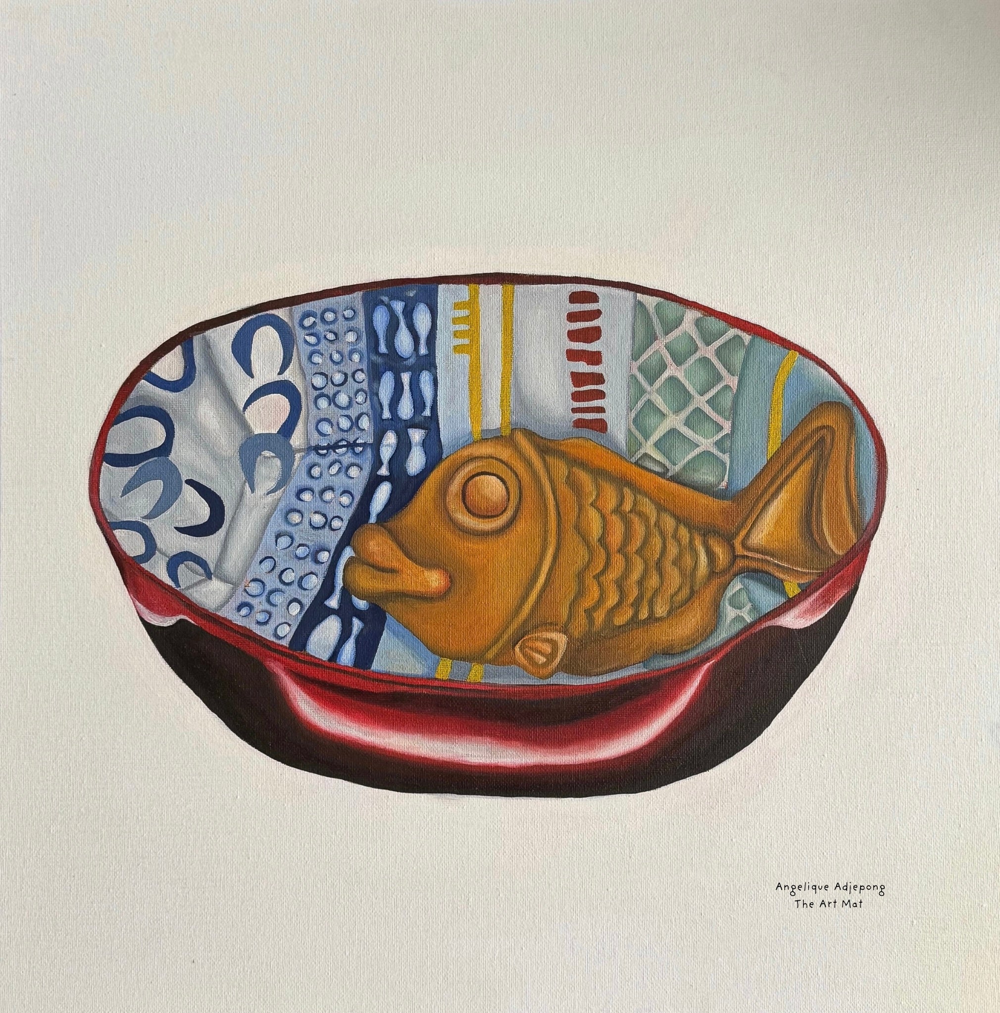 Fish bowl oil painting (A4)